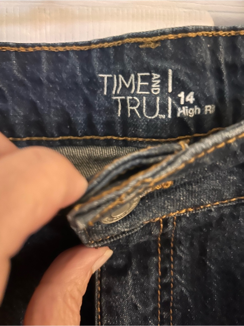Time and Tru Dark Blue High-Rise Ankle Jeans